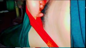 Desi housewife's husband has gone abroad and madam is cooling her sexy thirsty pussy