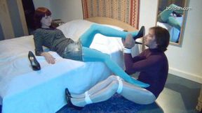 WORSHIPPING LADY RENEES FEET SISSYBOY ENDS UP HOGTIED