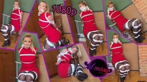 Chairtied In My Red Dress With OTN Gag 1080p