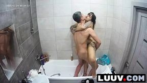LUUV  Real female orgasm and fucking in the bathroom