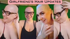 Girlfriend's Hair Updates - SD - Featuring Jane Judge in this casual phone clip video with a hot bald babe showing off her sexy buzzcut and chatting