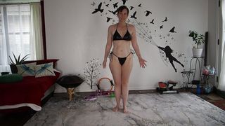 Aurora Willows Working out in black bikini gift from a fan