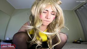 chica bizarra imita a pikachu para ser culeada - otaku cosplay - pokemon