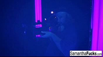 Samantha Saint gets off in this super hot black light solo