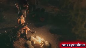 Travesti fode garota em acampamento