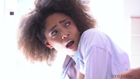 Curly haired girlfriend got sensually fucked in the kitchen