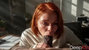 a cute assistant gives her boss a blowjob in exchange for a raise [ai]