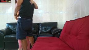 ruiva gostosa malhando no pau antes da academia