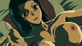 Short-haired cutie with big tits loves to take it all in