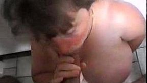 BBW GF gives a titjob and gets fucked hard by her amateur boyfriend in