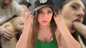 Facefucking, Deep Throat, Pussy Licking And Rough Sex With The Big Ass Barista And Her Huge Boobs - Luna Doll