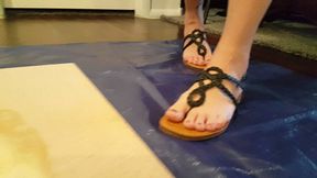 Karina Stuck in Faux Leather Sandals