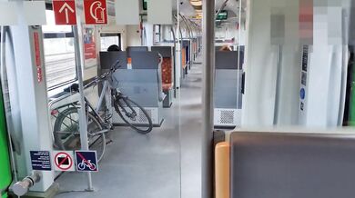 Mega sick! German cutie sucks dick in public train ride