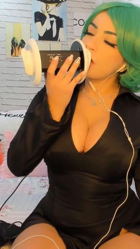 Thrilling moment from &quot;ASMR INTNESE Tatsumaki cosplay ear licking and BIG boobs worship TRY NOT TO CUM&quot;