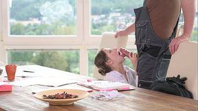 Rebecca Volpetti Inspects Plumber'_s Big Stiff Pipe GP1577