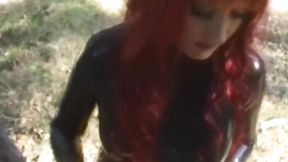 Lesbian Latex Fun: Aradia and Krissy in Outdoor BDSM