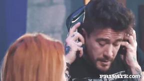 ”Gorgeous red head beautiful babe Ella Hughes gets her trimmed twat pounded”