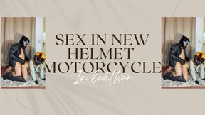 leather fucking in new helmet motorcycle