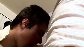 ”Pretty David received a facial after sucking the giant prick of horny Alan Fi”