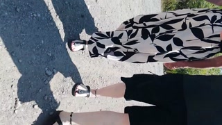 Walk with grandma in Birkenstocks