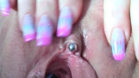 Horny milf masturbating than gets her tits creamed