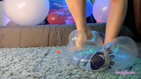 Non-Pop Feet Teasing With a Clear Balloon