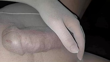 Dani Leg wearing White Pantyhose and Sexy Highheels Cums Big