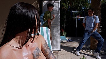 Selina Garcia Seduces Two Neighbors to a Threesome