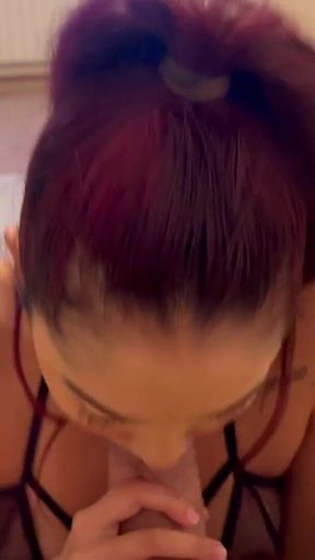 Her Eyes Rolls Like She Is Possessed When She Has a Big Cock in Her Mouth (part 1)