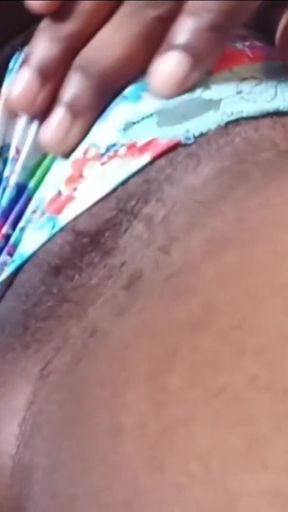Pissing Outdoors Rubbing My Fat Black Pussy