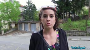 Student With Big Tits Fucked Outdoors In The Rain