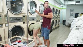 Beautiful redhead Keely Rose gets fucked by a married man at the laundry mat