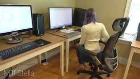 sexy office worker teases you with her perfect whale tail thong ass