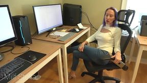 sexy office worker teases you with her perfect whale tail thong ass