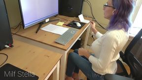 sexy office worker teases you with her perfect whale tail thong ass