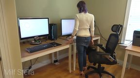 sexy office worker teases you with her perfect whale tail thong ass
