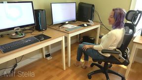 sexy office worker teases you with her perfect whale tail thong ass