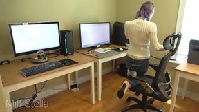 sexy office worker teases you with her perfect whale tail thong ass
