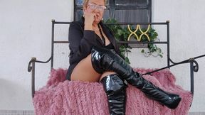 Woman in high boots gives orders and completely dominates her lover (1)