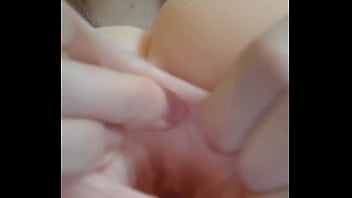 Adorable sexy Elza Kom spanks doll on ass and stretches holes.