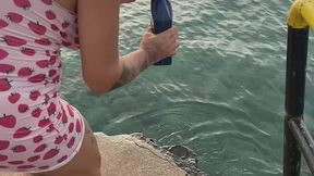 Anna & Mariya Trash the Beach - Hula Hoop Littering & Pouring Car Oil on Big Tits