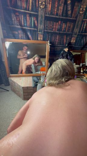 Couple Loves Halloween Time, Well Built Wife With Nipple Clamps