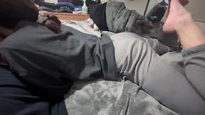 pov playing with redheads feet during blowjob