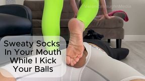 GAG ON MY SWEATY GYM SOCKS WHILE I KICK YOUR BLUE BALLS