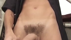 ”Good looking hunk enjoys playing with his heavy schlong”