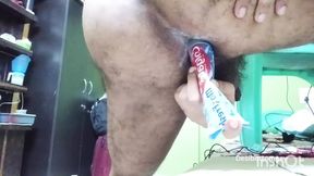 SELF PLEASURE WITH TOOTHPASTE TUBE