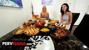 Big Titted Step Grandma Sophia West Fuck Her Grandson And His Busty GF Corra Cox PervNana