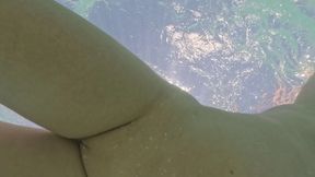 Curvy girl submerged in water with anal&#x1F44C; toy