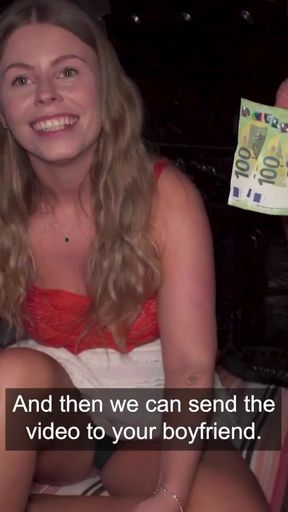 Cheating blonde Samantha Joiner gets creampie from stranger hard fast fuck with Scottish girl   Clip 1