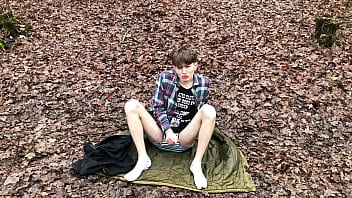 Camping with Daddy Outdoor /daddy Filmed me &amp_ CUM AS VULCANO / Cute Boy